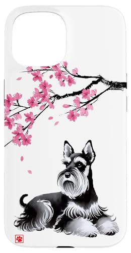 Japanischer Sumi-e Schnauzer Hund Sakura Kirschblüten Hülle für iPhone 15 Japanischer Sumi-e Schnauzer Hund Sakura Kirschblüten Hülle für iPhone 15 von Shadoori Fashion - Sumi-e Ink Japanese Aesthetic
