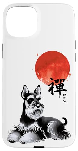 Zen Schnauzer Hund mit roter Sonne Kalligraphie Kunst Hülle für iPhone 15 Plus Zen Schnauzer Hund mit roter Sonne Kalligraphie Kunst Hülle für iPhone 15 Plus von Shadoori Fashion - Sumi-e Ink Japanese Aesthetic
