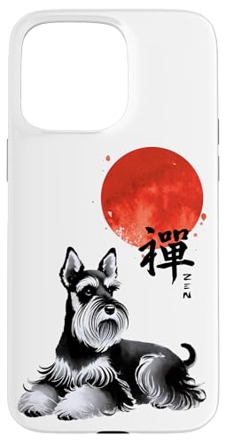 Zen Schnauzer Hund mit roter Sonne Kalligraphie Kunst Hülle für iPhone 15 Pro Max Zen Schnauzer Hund mit roter Sonne Kalligraphie Kunst Hülle für iPhone 15 Pro Max von Shadoori Fashion - Sumi-e Ink Japanese Aesthetic