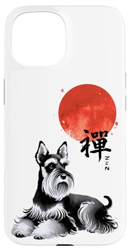 Zen Schnauzer Hund mit roter Sonne Kalligraphie Kunst Hülle für iPhone 15 Zen Schnauzer Hund mit roter Sonne Kalligraphie Kunst Hülle für iPhone 15 von Shadoori Fashion - Sumi-e Ink Japanese Aesthetic