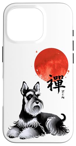 Zen Schnauzer Hund mit roter Sonne Kalligraphie Kunst Hülle für iPhone 16 Pro Zen Schnauzer Hund mit roter Sonne Kalligraphie Kunst Hülle für iPhone 16 Pro von Shadoori Fashion - Sumi-e Ink Japanese Aesthetic