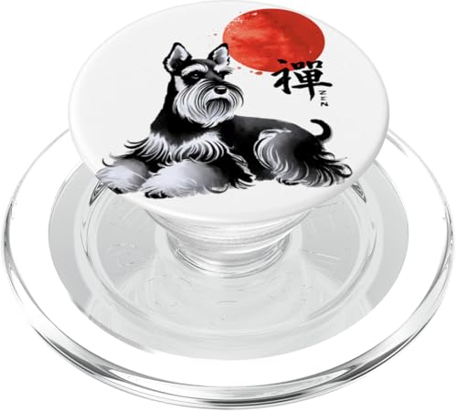 Zen Schnauzer Hund mit roter Sonne Kalligraphie Kunst PopSockets PopGrip für MagSafe Zen Schnauzer Hund mit roter Sonne Kalligraphie Kunst PopSockets PopGrip für MagSafe von Shadoori Fashion - Sumi-e Ink Japanese Aesthetic