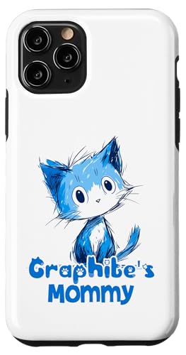Lustiges blaues Katzen-Design für Graphit-Mama Hülle für iPhone 11 Pro von ShadowPanda Apparel