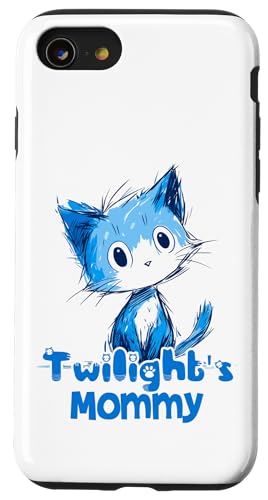 Lustiges blaues Katzen-Design für Twilight Mommy Hülle für iPhone SE (2020) / 7 / 8 von ShadowPanda Apparel