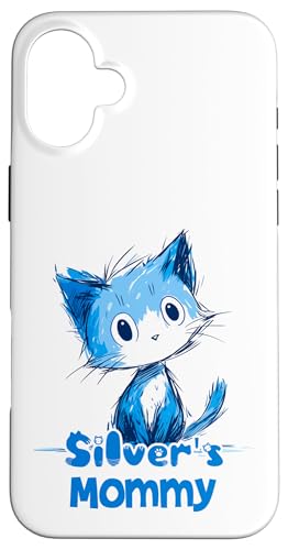 Lustiges blaues Katzen-Design für silberne Mama Hülle für iPhone 16 Plus Lustiges blaues Katzen-Design für silberne Mama Hülle für iPhone 16 Plus von ShadowPanda Apparel