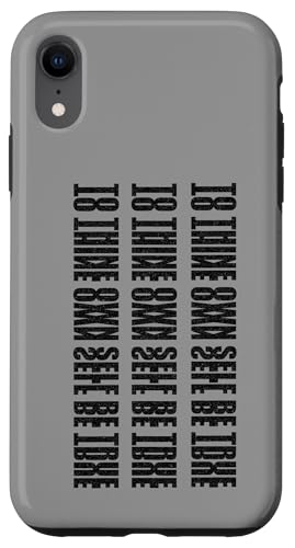 Distressed Own Self True False Hamlet Shakespeare-Zitat Hülle für iPhone XR Distressed Own Self True False Hamlet Shakespeare-Zitat Hülle für iPhone XR von Shakespearean Quotes Apparel