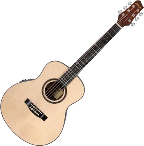 Shaman BB1E-N Lil'D Westerngitarre - Korpusform: Mini Jumbo - Decke: Fichte - Boden & Zarge: Mahagoni - Griffbrett/Hals: Blackwood/Sapele - Piezo-Tonabnehmer und Preamp mit Stimmgerät - Natural Shaman BB1E-N Lil'D Westerngitarre - Korpusform: Mini Jumbo - Decke: Fichte - Boden & Zarge: Mahagoni - Griffbrett/Hals: Blackwood/Sapele - Piezo-Tonabnehmer und Preamp mit Stimmgerät - Natural von Shaman