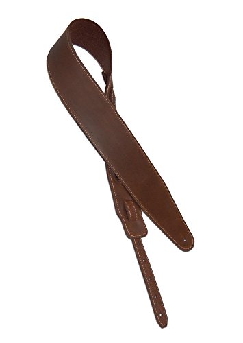 Shaman BJ2 Ledergurt für E-Gitarre und E-Bass (verstellbar von 128 cm bis 149 cm, Breite: 7,5 cm, heimisches Leder) braun von Shaman