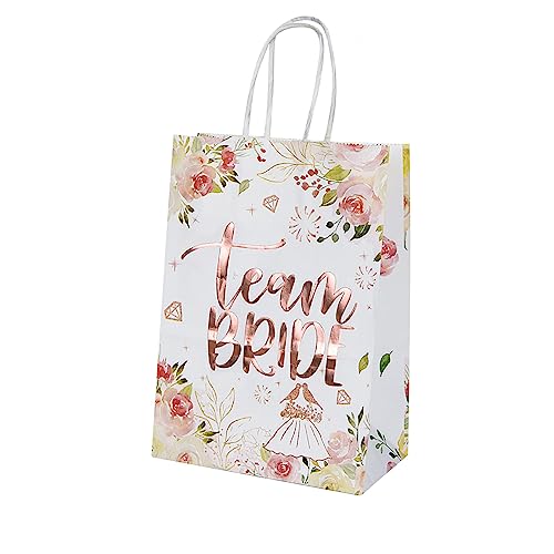 Geschenktüten für Junggesellinnenabschied,10 PCS Geschenktüten mit Roségoldfolie Party Geschenk Papiertüten Geschenk Taschen mit Griff für Hochzeit von ShanBye