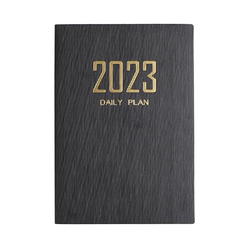 Terminplaner 2023,Buchkalender A5 Chefplaner Schwarz Kalender Jahr Wöchentliches Tagebuch Tagesplaner Tagebuch mit voller Samstag & Sonntag Seite für Geschäft Büro Reisetermine von ShanBye