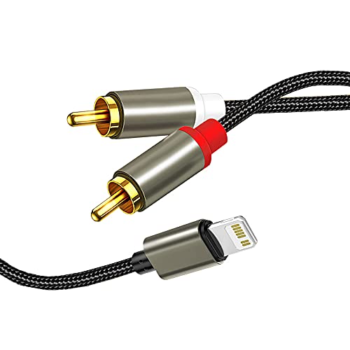 ShanFeng Cinch Kabel iPhone,Lightning auf RCA Kabel, ios auf Cinch Klinke Aux Audio Adapter für Phone 13 13 Pro 13 Pro Max 13 Mini 12 12 Pro Max 12 Mini 11 Pro Max XS X 8 7 (1M) von ShanFeng