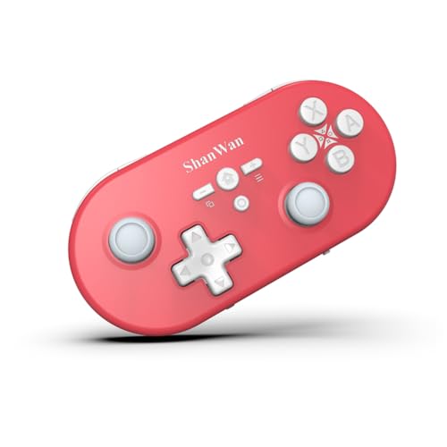 ShanWan Wireless Game Controller Kompatibel mit PC/iOS/Android/Switch/PS, Xbox Game Pass, Steam Link, GeForce NOW, Gyro Motion Control, Vibration Feedback, Bluetooth Game Controller (Rot) von ShanWan