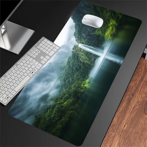 Gaming Mauspad Groß Mousepad 700x300x2mm Grüner Dschungelwasserfall Mauspad XXL mit Rutschfester Basis Waschbares Schreibtischunterlage für Zuhause, Büro, Gamer Gaming Mauspad Groß Mousepad 700x300x2mm Grüner Dschungelwasserfall Mauspad XXL mit Rutschfester Basis Waschbares Schreibtischunterlage für Zuhause, Büro, Gamer von ShangShengzi