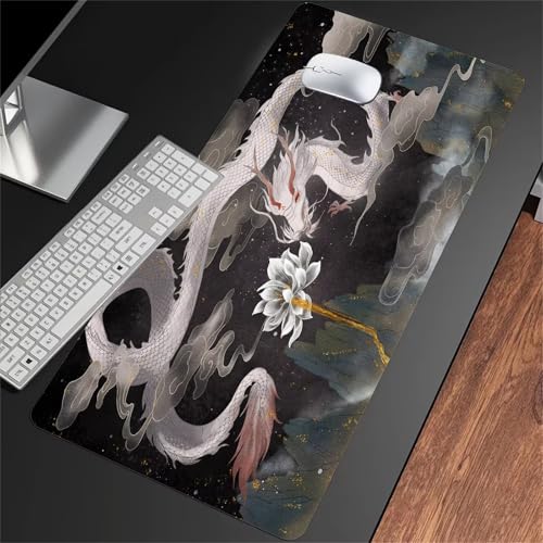 Gaming Mauspad Groß Mousepad 800x400x3mm Drachenlotusblume Mauspad XXL mit Rutschfester Basis Waschbares Schreibtischunterlage für Zuhause, Büro, Gamer Gaming Mauspad Groß Mousepad 800x400x3mm Drachenlotusblume Mauspad XXL mit Rutschfester Basis Waschbares Schreibtischunterlage für Zuhause, Büro, Gamer von ShangShengzi