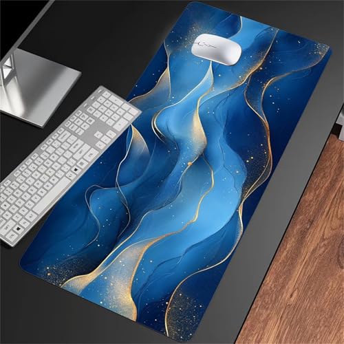 Gaming Mauspad Groß Mousepad 900x400x2mm Blauer Marmor Mauspad XXL mit Rutschfester Basis Waschbares Schreibtischunterlage für Zuhause, Büro, Gamer Gaming Mauspad Groß Mousepad 900x400x2mm Blauer Marmor Mauspad XXL mit Rutschfester Basis Waschbares Schreibtischunterlage für Zuhause, Büro, Gamer von ShangShengzi
