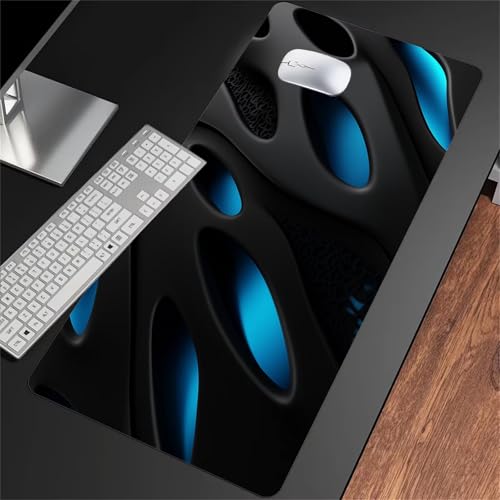 Mauspad XXL, Gaming Mauspads 800x300x3mm, Mousepad Groß mit Rutschfestem Gummiboden, Mousepad XL mit Einer speziellen Oberfläche verbessert Geschwindigkeit und Präzision, Abstrakt Schwarz Blau von ShangShengzi