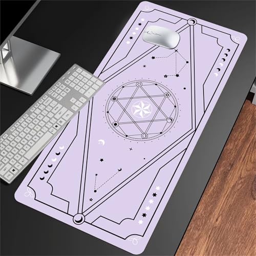 ShangShengzi Gaming Mauspad XXL 600x400x2mm Mauspad Große Waschbares Schreibtischunterlage mit Einer speziellen Oberfläche Verbessert Präzision und Geschwindigkei (Lila Mond) von ShangShengzi