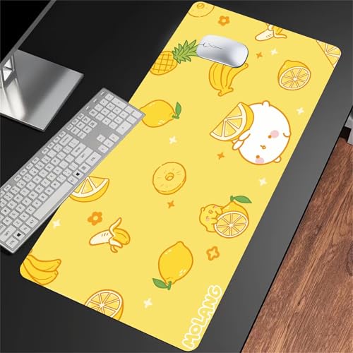 ShangShengzi Gaming Mauspad XXL 700x400x2mm Mauspad Große Waschbares Schreibtischunterlage mit Einer speziellen Oberfläche Verbessert Präzision und Geschwindigkei (Gelbes Fruchttier) von ShangShengzi