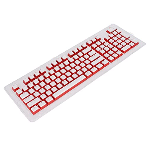 110 Tasten Tastatur-Tastenkappen, verschleißfeste ABS-Tastenkappe OEM-Höhe Tastatur-Tastenkappen für die meisten mechanischen Tastaturen(Weißer roter Buchstabe) von Shanrya