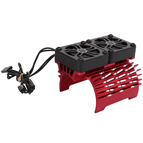 Dual-Lüfter-Motor-Kühlkörper, 55/56/58 mm Gute Wärmeableitung 8,4 V 16000 U/min Bürstenloser Motor-Lüfter Hohe Leistung für 1/5 ferngesteuertes Auto(rot) von Shanrya