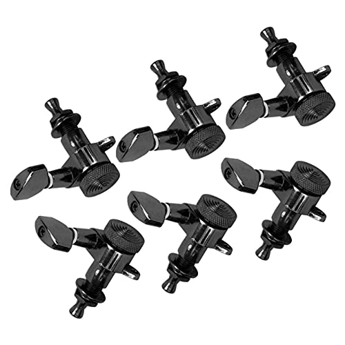 Locking Tuner, Vollmetall Guitar Locking Tuners Gitarre Stimmgerät Gitarren Stimmgerät Locking Mechaniken Machine Heads Tuning Pegs Set für Akustische Gitarre E-Gitarre (Schwarz) von Shanrya