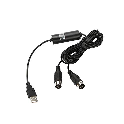 MIDI USB-Kabel, MIDI zu USB-Kabel-Konverter, 50,8 cm Midi-Kabel, 150,9 cm USB-Kabel, Smart für elektronische Keyboard, Cakewalk, Cubase E-Gitarre von Shanrya