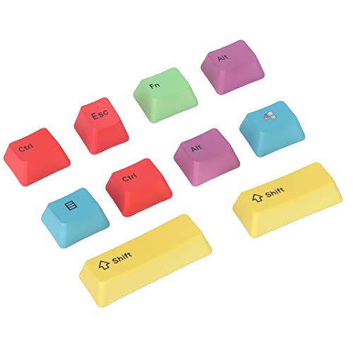 PBT Tastenkappe, 10 Tasten DIY OEM Höhe Ersatztastenkappen Farbbeständige Thermosublimationstechnologie für mechanische Tastaturen von Shanrya