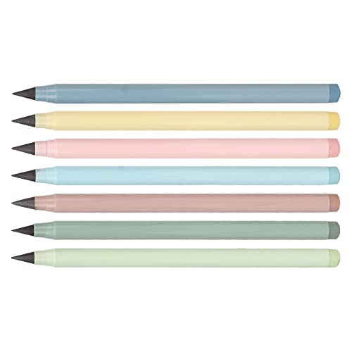 Schüler-Bleistift, Sicher, Zuverlässig, 7er-Set, Praktischer, Wiederverwendbarer, Ewiger Bleistift mit Radiergummi-Stiftabdeckung Zum Malen für Lehrer Schüler-Bleistift, Sicher, Zuverlässig, 7er-Set, Praktischer, Wiederverwendbarer, Ewiger Bleistift mit Radiergummi-Stiftabdeckung Zum Malen für Lehrer von Shanrya