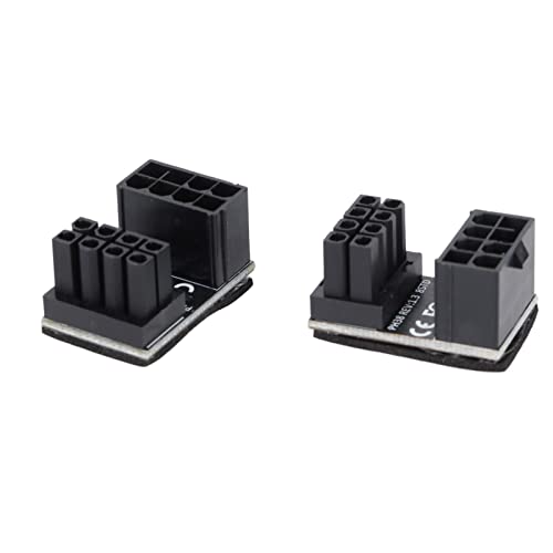 2 x Grafikkarten-Adapter, 8-polige Buchse auf 8-poligen Stecker, bequem zu bedienen, 180-Grad-Anschluss, tragbar, professionell für Desktops, Computer, Grafikkarten von Shanrya
