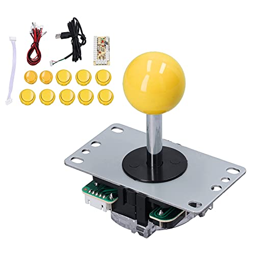 Shanrya Arcade Game Joystick Kits, kompaktes Design Arcade Game DIY Kit Teile für Fight Stick für PC-Spiel für MAME(Gelb) von Shanrya