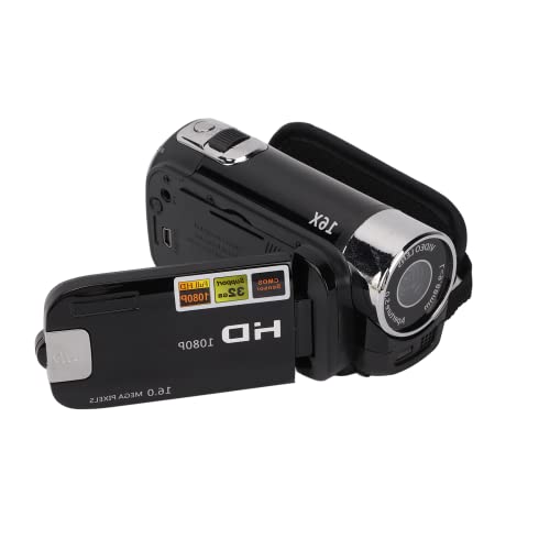 Shanrya Digitaler Video-Camcorder, Digital-Camcorder 2,7 Zoll Farbbildschirm Handheld 270° Drehung für Familie für für Geschenke(Schwarz) von Shanrya