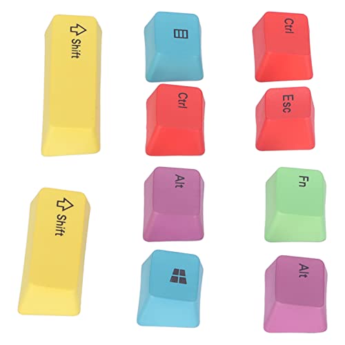 Shanrya PBT Keycap, 10 Stück DIY Ersatz Keycaps für mechanische Tastaturen von Shanrya