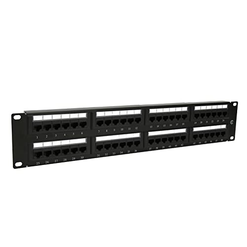 Shanrya RJ45-Patchpanel, Office Professional 10G Hochgeschwindigkeits-48-Port-Netzwerk-Patchpanel für 19-Zoll-Schrank nach Industriestandard von Shanrya