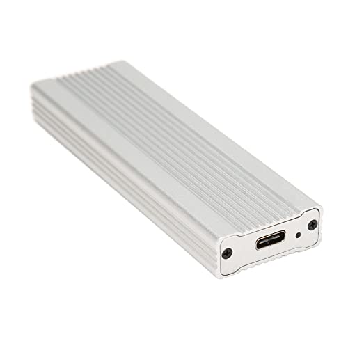 Shanrya SATA-SSD-Gehäuse, LED-Anzeige Hochgeschwindigkeits-10-Gbit/s-M.2-NVME-SSD-Gehäuse Dual Protocol für 2260 Mm (Silber mit C-Kabel) von Shanrya