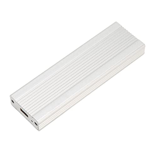 Shanrya SATA-SSD-Gehäuse, LED-Anzeige Hochgeschwindigkeits-10-Gbit/s-M.2-NVME-SSD-Gehäuse Dual Protocol für 2260 Mm (Silber mit TypeC/A/C-Kabel) von Shanrya