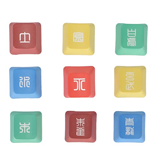 Shanrya Tastatur-Tastenkappen, Dye Sublimation Premium PBT 9 Tasten PBT-Tastenkappen für PC für Computer für Desktop von Shanrya