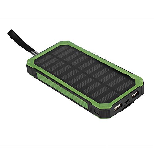 Solar Power Bank, unterstützt Solar-Schnellladegerät Power Bank Sicher und umweltfreundlich für die Schule für Reisen für den Außenbereich für zu Hause(Grün) von Shanrya