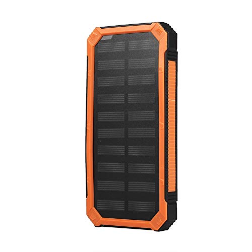 Solar Power Bank Box, Ladegerät mit großer Kapazität Power Bank Mit Solarpanel (Batterie Nicht Enthalten) für Sport, Energiesparen, Zuhause, Reisen, draußen, die Schule(Orange) von Shanrya