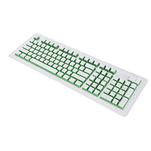 Tastatur-Tastenkappen, OEM-Höhen-Tastenkappen FOS Step Exquisite Verarbeitung Ergonomisches Design für die meisten mechanischen Tastaturen(Weißkäse grünes Wort) von Shanrya