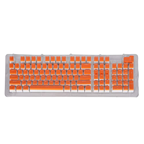 Tastatur-Tastenkappen, langlebige, verschleißfeste OEM-Höhe Tastatur-Tastenkappen OEM-Höhe FOS Step für die meisten mechanischen Tastaturen(Orange-Rot-Weiß) von Shanrya