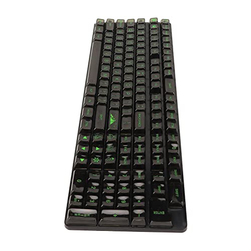 Tastenkappen-Set, Benutzerdefinierte Tastenkappen CBSA Höhe 132 Tasten Ergonomisches Design für Mechanische Tastatur (Schwarze transparente grüne Buchstaben) von Shanrya