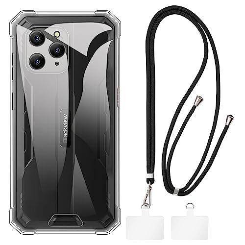 Shantime Blackview BV5300 Pro Hülle + Universal Handy Lanyards, Nacken/Crossbody Soft Strap Silikon TPU Cover Bumper Shell für Blackview BV5300 (6.1 Zoll) von Shantime