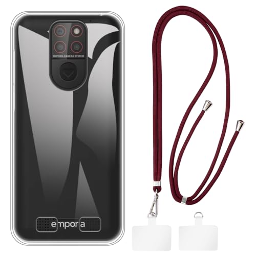 Shantime Emporia Smart 5 Mini Hülle + Universal-Handy-Lanyards, Hals-/Umhängeband, weicher Riemen, Silikon-TPU-Abdeckung, Stoßstangenschale für Emporia Smart 5 Mini (4.59”) von Shantime