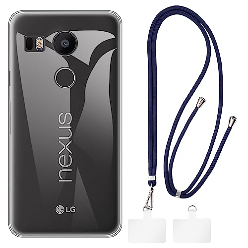 Shantime LG Nexus 5X Hülle + Universal Handy Lanyard Hals Crossbody Soft Strap Silikon TPU Cover Bumper Shell für LG Nexus 5X (5.2 Zoll) von Shantime