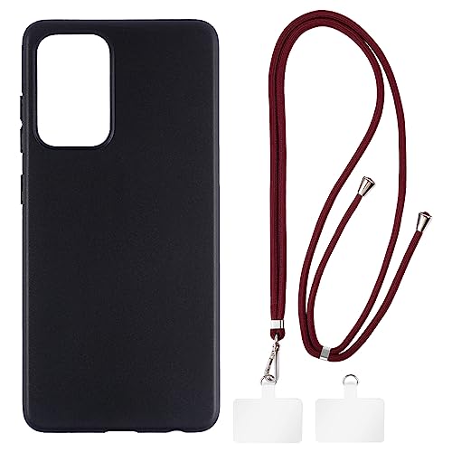 Shantime Samsung Galaxy A52 5G Hülle + Universal-Handy-Lanyards, Hals-/Umhängeband, weicher Riemen, Silikon-TPU-Abdeckung, Stoßstangenschale für Samsung Galaxy A52 4G (6.5”) von Shantime