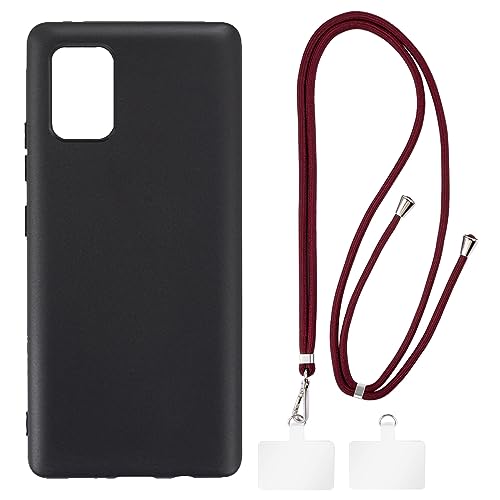 Shantime Samsung Galaxy A71 5G Hülle + Universal-Handy-Lanyards, Hals-/Umhänge-/Handschlaufe [Anti-Rutsch] Weiche Silikon-TPU-Schutzhülle Bumper Shell für Samsung Galaxy A Quantum (6.7”) von Shantime