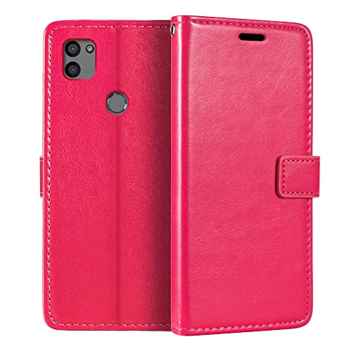 Shantime Schutzhülle für Gigaset GS5, Premium-PU-Leder, Magnetverschluss, Klapphülle mit Kartenfächern und Ständer, für Gigaset GS5 Lite (6,3 Zoll), Rosa von Shantime