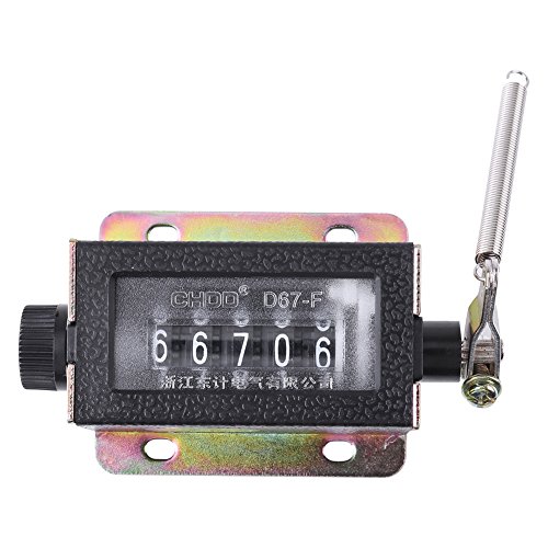Mechanischer Zähler, manueller Handzug-Ziffernzähler 5-stelliger Hubzähler Zurücksetzbar 0~99999 D67-F-Zähler von Sharainn