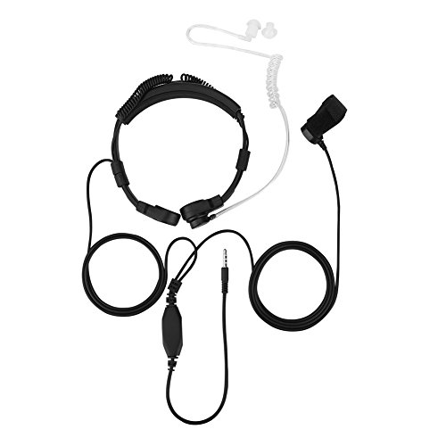 Sharainn Luftschlauch-Headset, 3,5-mm-PTT-Mikrofon-Ohrhörer, verdeckte Luftakustik-Röhren-Headset für Mobiltelefone, Hals-Mikrofon-Kopfhörer von Sharainn