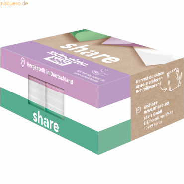 share Haftnotizblock Mini 4-0018 weiß/vi/gn 6x100 Blatt von Share